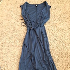 Blue wrap dress